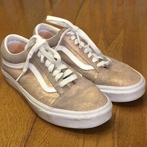 Woman’s Vans metallic classic sneaker. Size 9.5. White bottom. Gently worn.